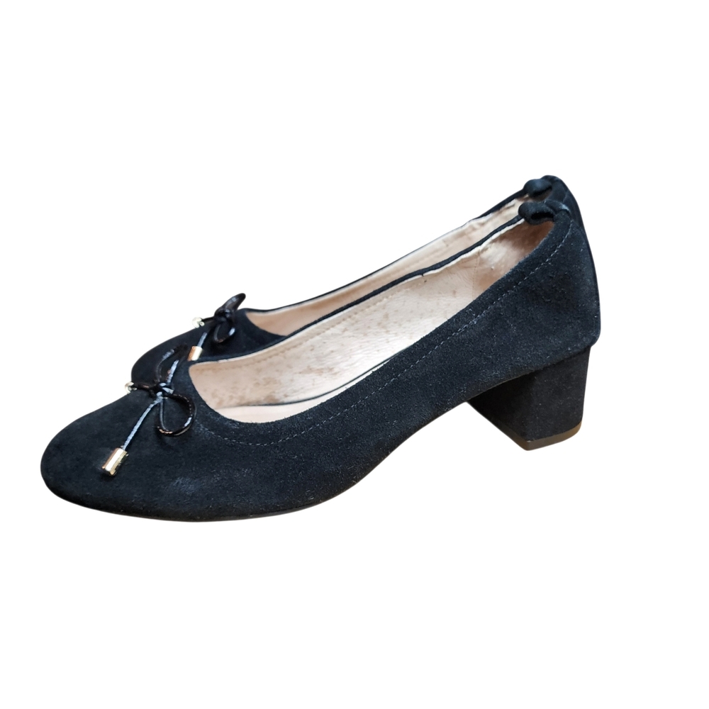 Jack Rogers Womens Shoes Miranda Elastic Mid Heel Black Suede Size 9